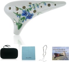 Alto C Ocarina, Ceramic 12 Hole Ocarina, And Ocarinawind Hand Painting T... - $27.72