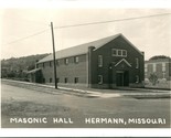 RPPC Hermann Missouri MO Masonic Hall Street View UNP Postcard - £24.32 GBP