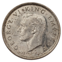 1943 Nouvelle-Zélande 6 Pence Hors-Circulation État Km #8 Pièce Argent - $75.36 CAD