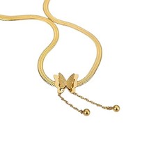 Butterfly necklace,snake chain necklace,snake chain,gold chain necklace,gold sna - £19.61 GBP