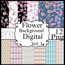 Flower Background Vol. 1-Digital Clipart - £0.99 GBP