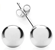 ADIRFINE 925 Sterling Silver High Polish Ball Stud Earrings - £29.23 GBP