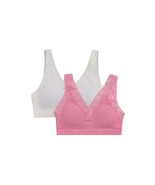 2 Pack - Wonder Nation Girls Ribbed V-Neck Bra White / Pink - Size Large - $13.69 CAD