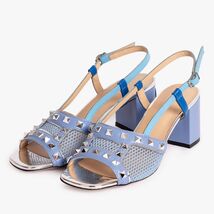 The Linea Blue Leather Women Slingback Sandal image 2