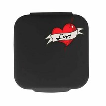 Snips Pocket Size Condom Case - Black with Heart / Love - €3,65 EUR