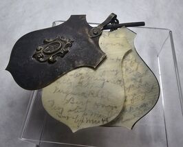 19th Century French Carnet de Bal Dance Card Silver Plated Brass Chatela... - $163.35