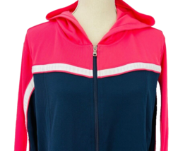 SJB St Johns Bay XL Track Jacket Hood Pockets Full Zip Long Sleeve Pink ... - £23.44 GBP