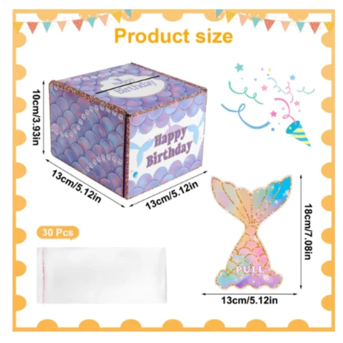 Partideal money gifts Birthday blue box DIY gift money wrapping surprise + - $17.78 CAD