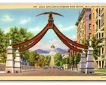 Eagle Gate Salt Lake City Utah UT Linen Postcard N19 - £1.54 GBP