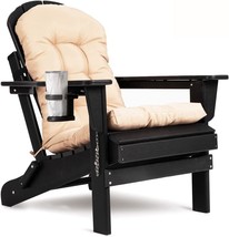 Nalone Folding Adirondack Chair With Cushion And Cup Holder In, Campfire Chairs - £143.89 GBP