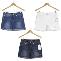 NWT Women Seven7 Embroidered Pocket Stretch Denim Roll-up/down Jean Shorts 4-16 - £19.65 GBP