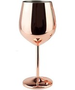 Rose Gold Stem Stainless Steel Wine Glasses with Wine Aerator, Camping,   (Gold) - $18.80
