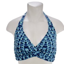 ATHLETA Women&#39;s Swimsuit Top Blue Abstract Bikini Halter Underwire Size ... - $19.79