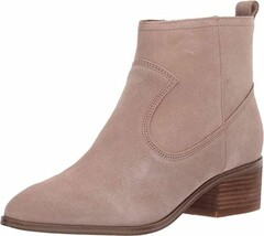 NEW NINE WEST BEIGE LEATHER  SUEDE  POINTY COMFORT ANKLE BOOTS SIZE 7.5 M - £42.47 GBP