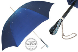 Pasotti Blue Swarovski  Umbrella Double Cloth NEW Lux Women - £292.47 GBP