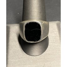 MEN&#39;S TAXCO 925 STERLING SILVER AND ONYX SIGNET RING SIZE 11 SKY - $77.22