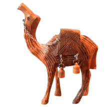 Vintage Hand Carved Wooden Camel Figurine Sculpture 6 in Tall Nativity A... - $32.71