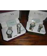 Men&#39;s &amp; Women&#39;s GENEVA Excellent  Quartz Gold &amp; Silver Toned Watch SetS - £21.90 GBP