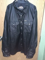 Harley Davidson Men’s 3XL CLASSIC Supple Snap Leather Shirt Jacket 98111... - $95.00