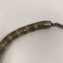 Vintage Tube Snake Necklace Tri color Brass Copper Mod Boho 70s brutalis... - £19.42 GBP