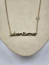 Diamonique CZ Affirmation Script, Adventurous, Necklace 14K Gold Plated - £22.36 GBP