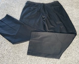 Mens Haggar Dress Pants Premium No Iron Black Classic Stretch 38x30 - £11.84 GBP
