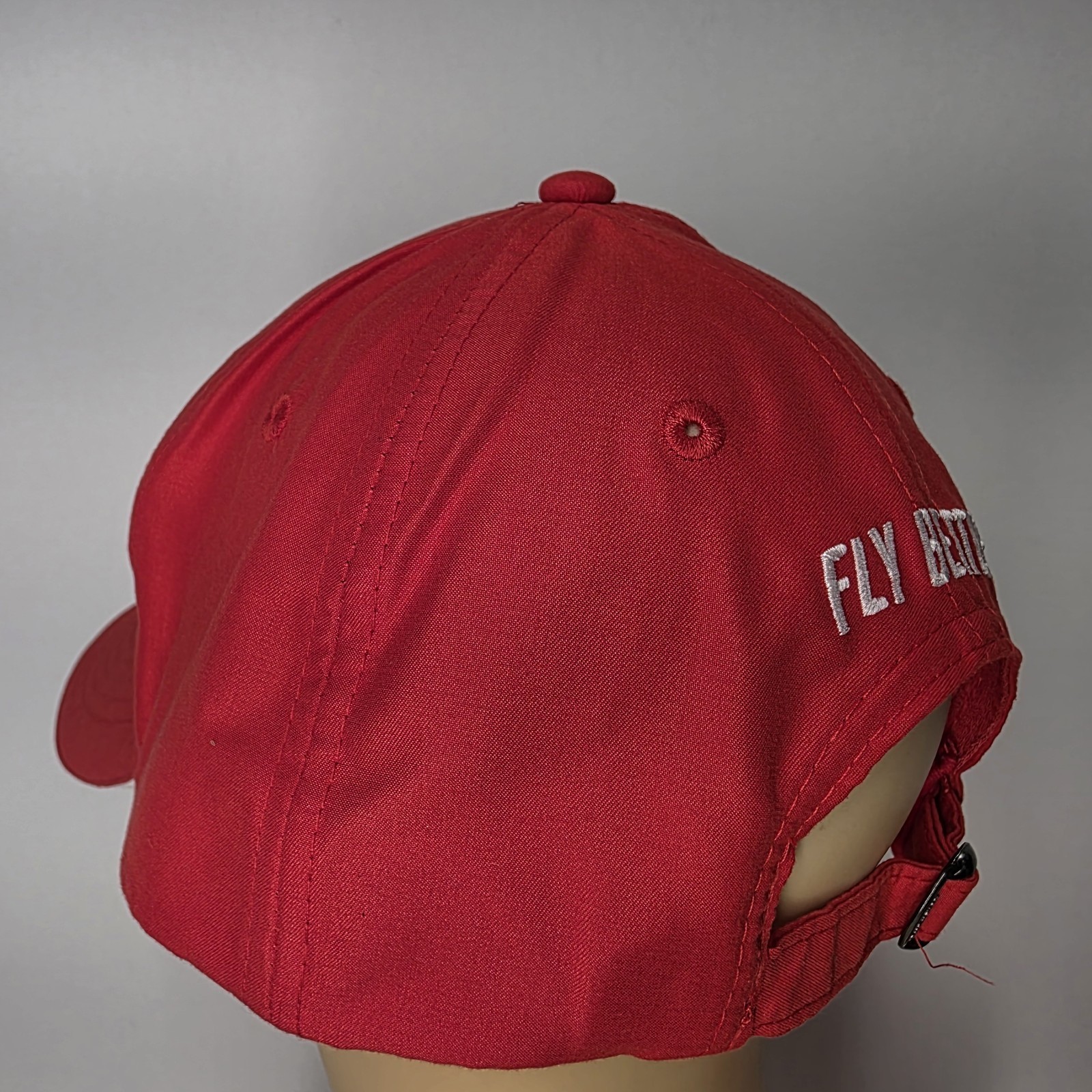 Pair Of Emirates Airline Red White Rim Baseball Cap Adjustable Buckle Hats Item image 10