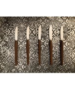 Lot of 5 Made in Sweden MCM Wood Handle Stainless Steel Knives 6 5/8&quot; - $24.10 CAD