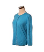 Ann Taylor 3/4 Sleeve Cashmere Button Down Blue Sweater Size L - $54.33 CAD