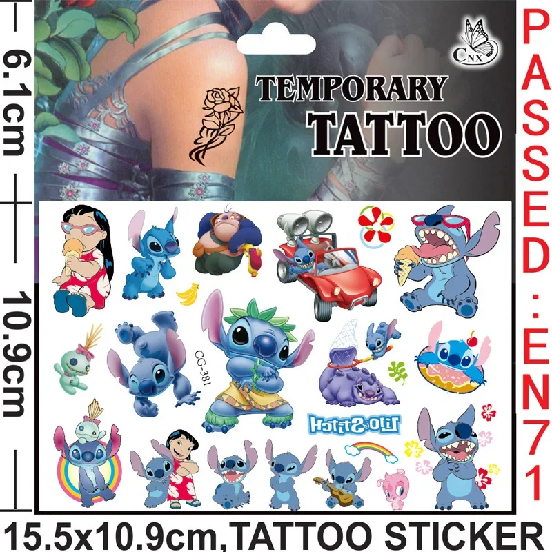 Disney Movies Lilo Stitch Tattoo Stickers 8styles Stitch Cute Anime Figu... - $3.12 CAD