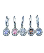 Sterling Silver Callista Oval Cut CZ Pierced Dangle  Earrings - $24.00