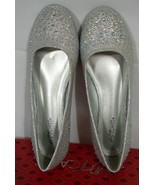 Hot Cakes Women&#39;s Orleans Ballet Flats Crystals Shoes Silver Size 7.5 M - $37.01 CAD