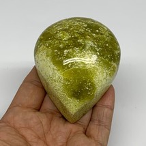 222.8g, 3&quot;x2.8&quot;x1.4&quot; Green Serpentine Heart Polished Gemstones, B33863 - £35.04 GBP