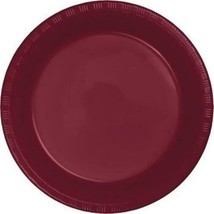 Burgundy 7&quot; Plastic Desert Plates 20 Pack Tableware Party Supplies Decorations - £8.78 GBP