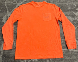 Vineyard Vines T-Shirt Boys Orange Neon Whale Logo Long Sleeve Size XL NWOT - $14.98