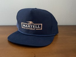 Vintage Martell Cognac Promotional Hat Adjustable Snapback Cap Navy Blue... - $326.80 MXN
