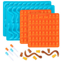 4 Gummy Bear/Worm Silicone Molds Candy Making Supplies Cake Maker Chocolate Mold - £25.57 GBP