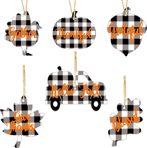 Fall Ornaments Wood Thanksgiving Hanging Sign Fall Tree Ornaments Black ... - £11.05 GBP