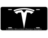 Tesla Inspired Art White on Black FLAT Aluminum Novelty Auto License Tag... - $17.99