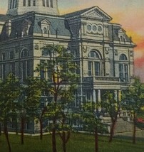 c1930 Butler County Court House Hamilton Ohio Linen Postcard Street View - £19.07 GBP