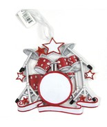 Drum Set Xmas Ornament Red Glitter Instrument Music Band Personalizable ... - £10.08 GBP