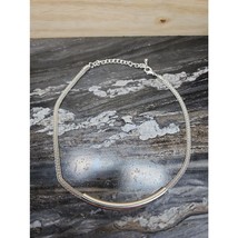 Silvertone Bar Scoop Necklace - $7.44