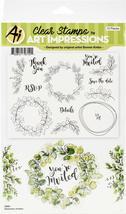 ART IMPRESSIONS Clear Stamp, Greenery Invites - £17.29 GBP