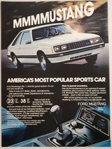 1980 Print Ad Ford Mustang White Car with 5-Speed Overdrive - £9.35 GBP