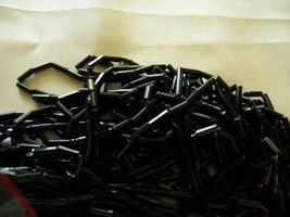 1/4inch BLACK GLASS BUGLE BEADS ADD INSTANT GLAMOUR GLO - £5.38 GBP