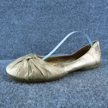 Born  Women Flat Shoes Gold Leather Slip On Size 6.5 Medium - £21.68 GBP