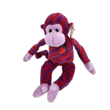 Ty Beanie Baby Twisty - Strawberry Twizzlers Monkey 2009 Red Purple Stri... - $12.86