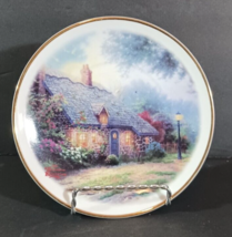 THOMAS KINKADE MOONLIGHT COTTAGE Small PLATE by Teleflora Gift SIGNED 5 ... - $11.87