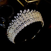 Shiny CZ Headdress Bride Crowns Wedding Hair Accessories 16-Year-Old Adult Gift  - £93.22 GBP