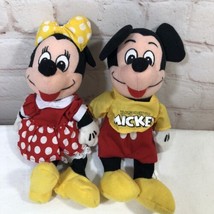 Disney Store Vintage Spirit of Mickey Mouse &amp; Minnie 8&quot; Plush 2 Bean Bag Beanie - £13.45 GBP